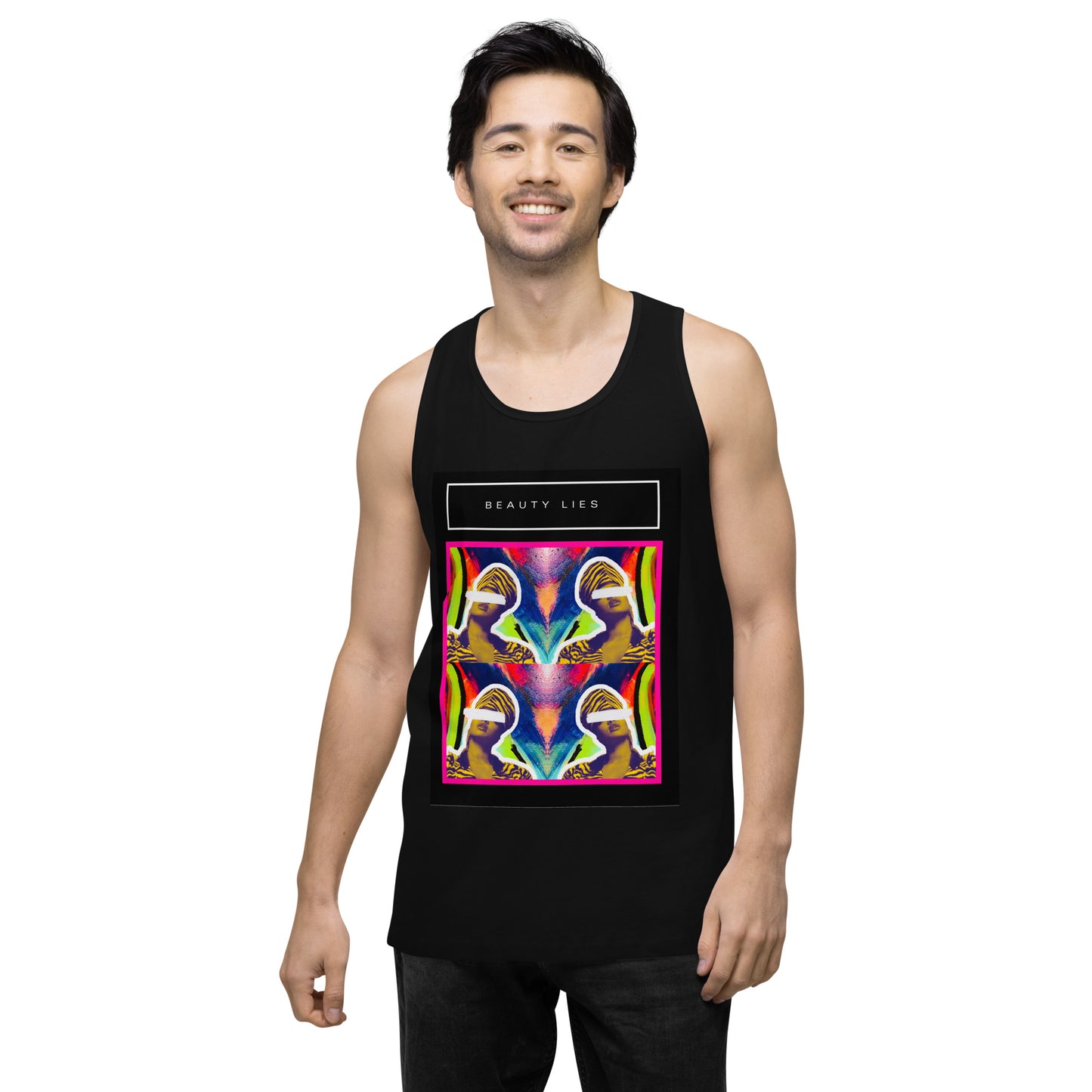 Beauty Lies Men’s premium tank top