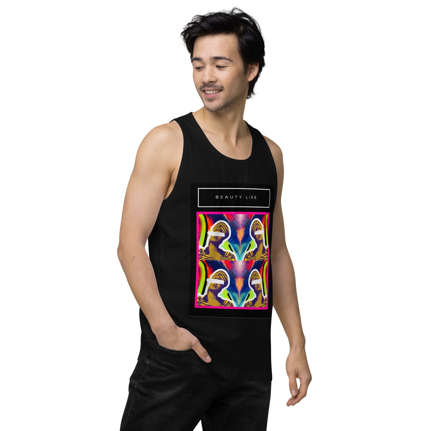 Beauty Lies Men’s premium tank top