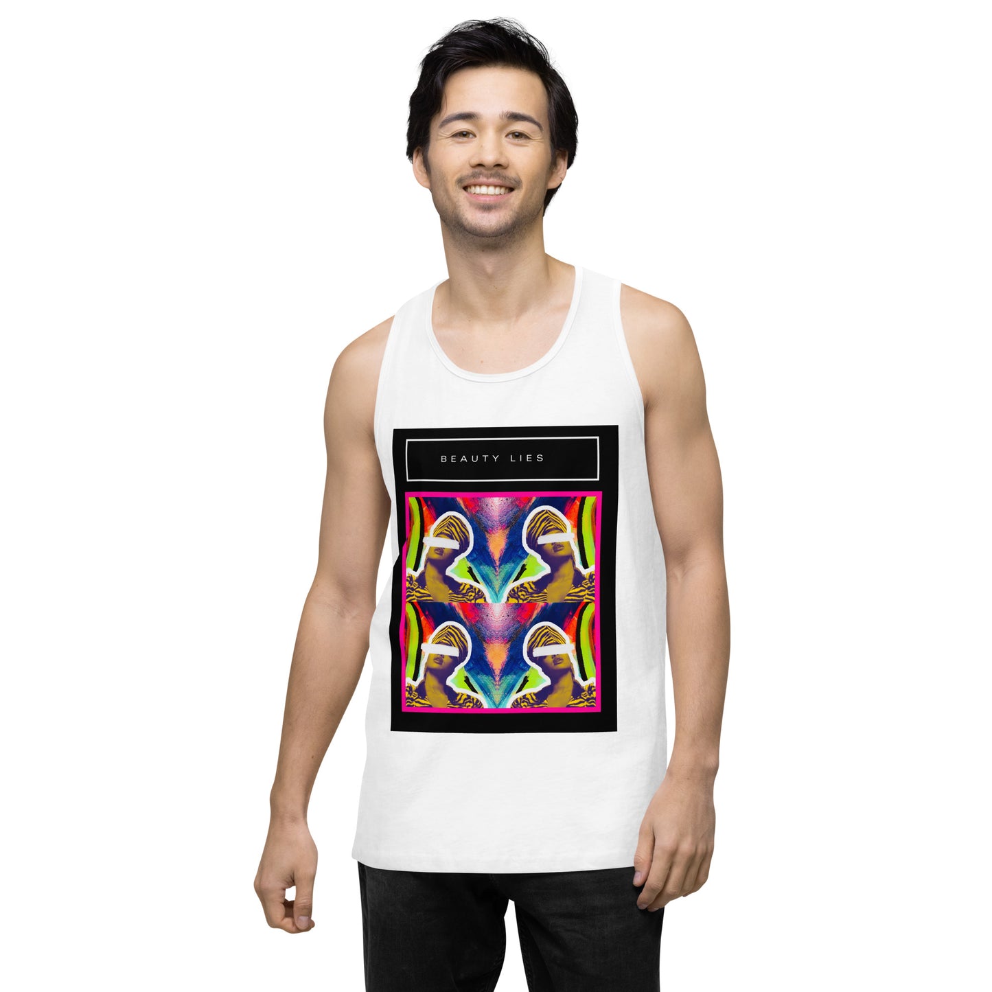 Beauty Lies Men’s premium tank top