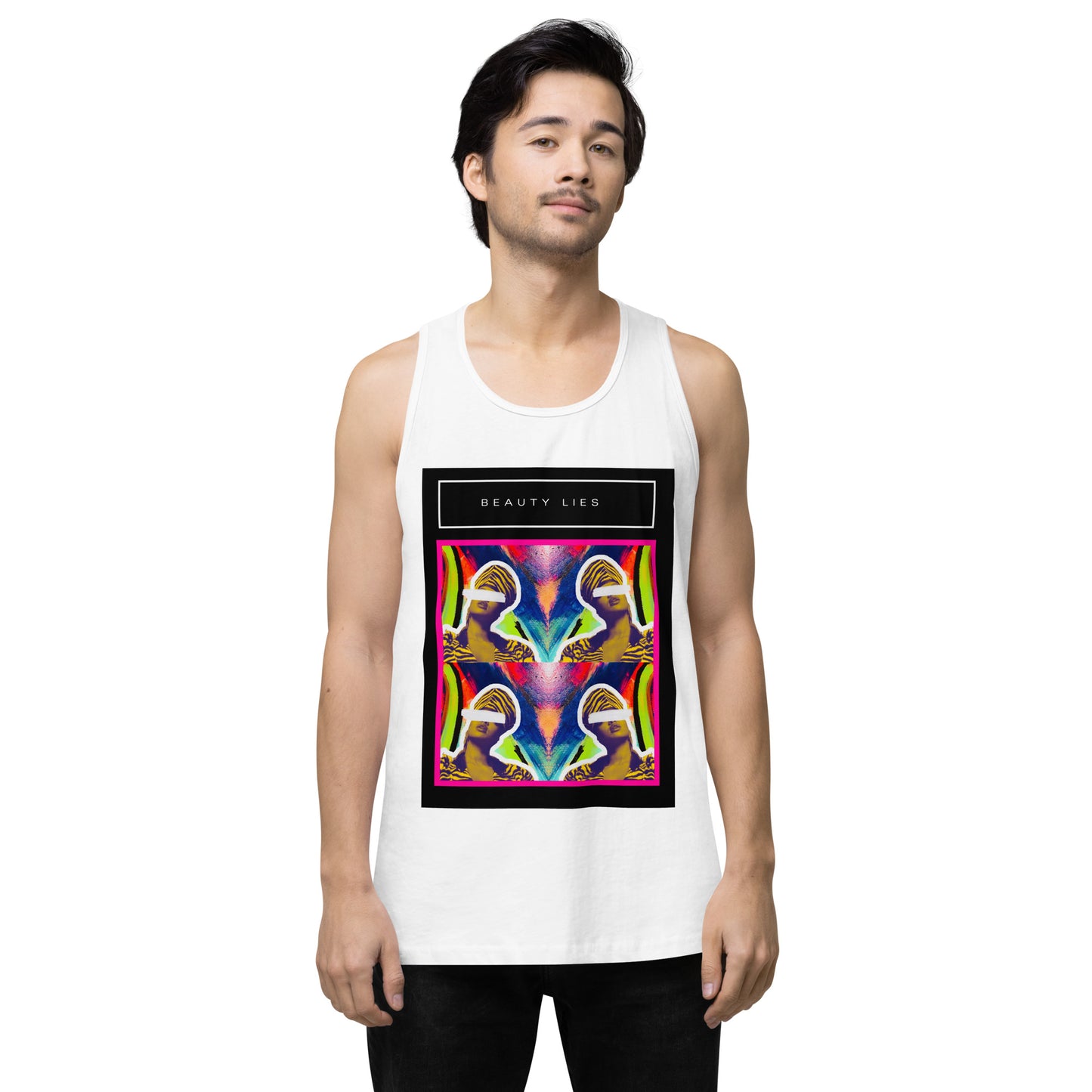 Beauty Lies Men’s premium tank top