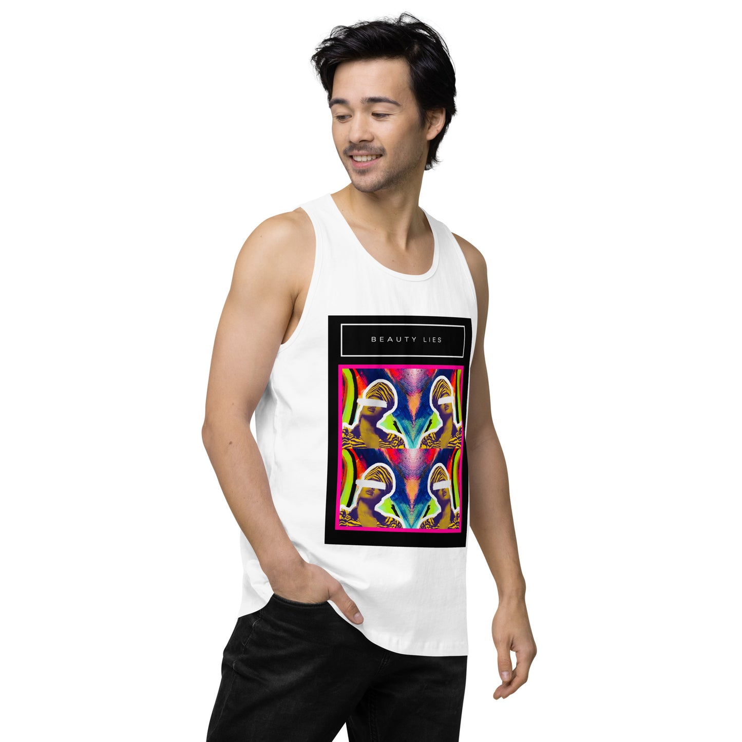 Beauty Lies Men’s premium tank top