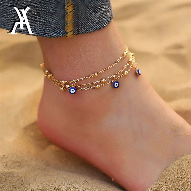 Bohemian Evil Eye Anklet