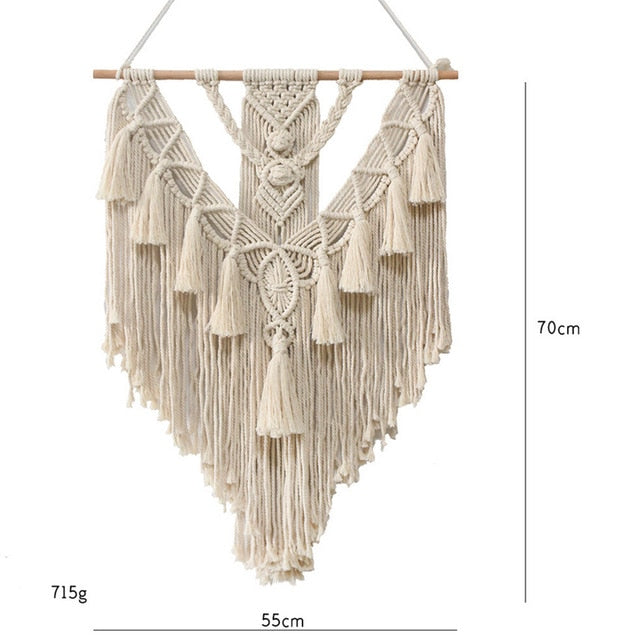 Hand-Woven Macrame Hanging Shelf